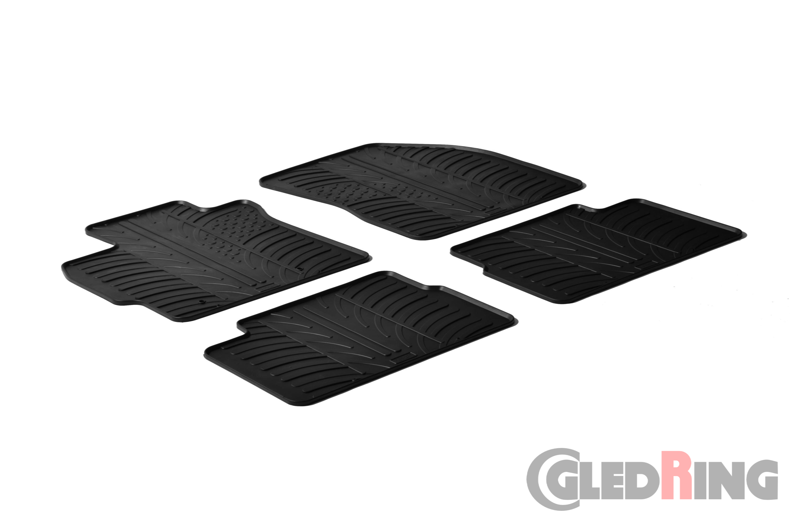 Original Gledring Passform Fußmatten Gummimatten 4 Tlg.+Fixing - Toyota Corolla Sedan 2007->